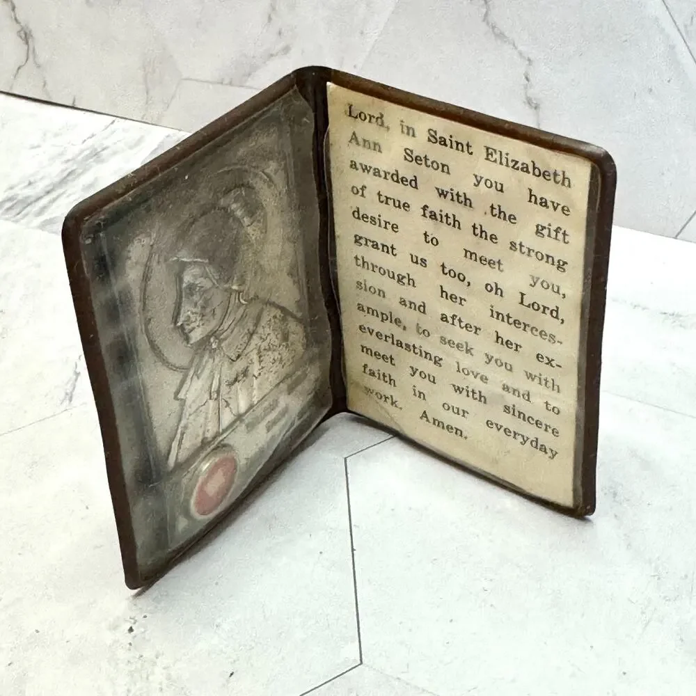 Saint Elizabeth Ann Seton Pocket Relic Holy Patron Prayer Folder Folding 2.5x2